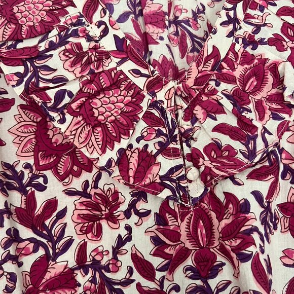 Evereve Ari Ruffle Collar Floral Print Blouse  SZ Small NEVER WORN - Picture 4 of 16